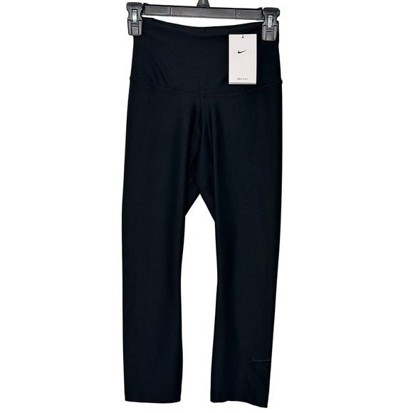 Nike Dri Fit Women's XS Black High Waisted Cropped Leggings Athletic Workout NWT - Picture 2 of 14